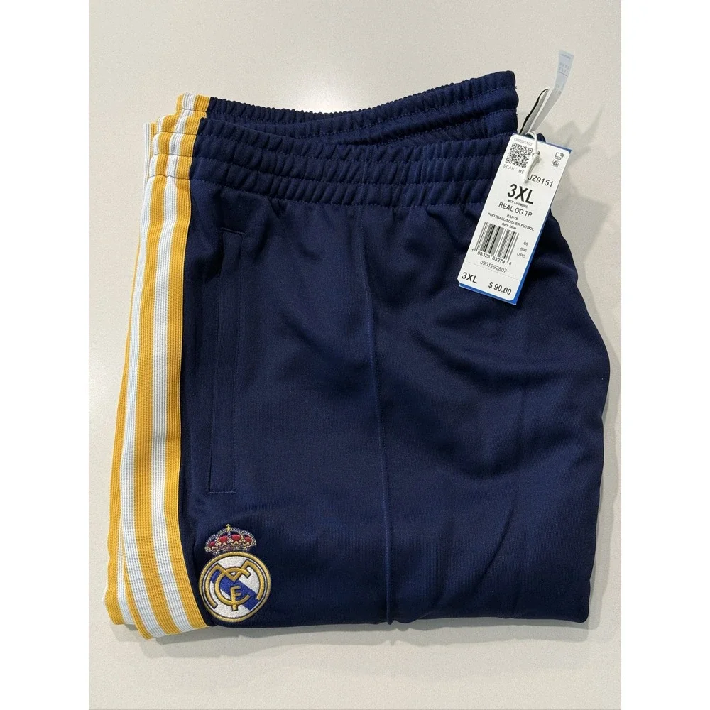 adidas REAL OG TP Pants Men's 3XL Dark Blue Real Madrid Side Stripes JZ9151
